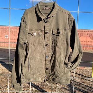 Heritage 34 Olive Denim Trucker Jacket Mens XL Lightweight Work Coat